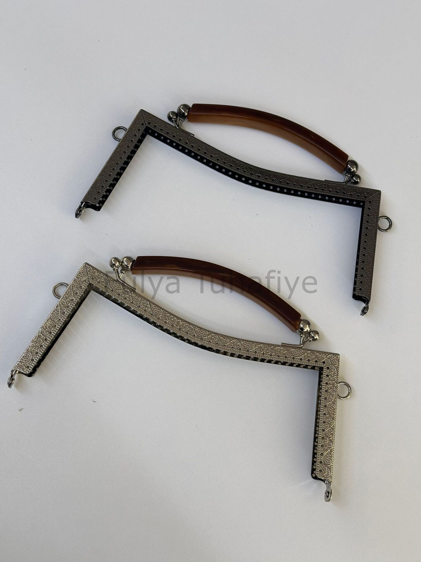 Akrilik Saplı Metal Çanta Klipsi