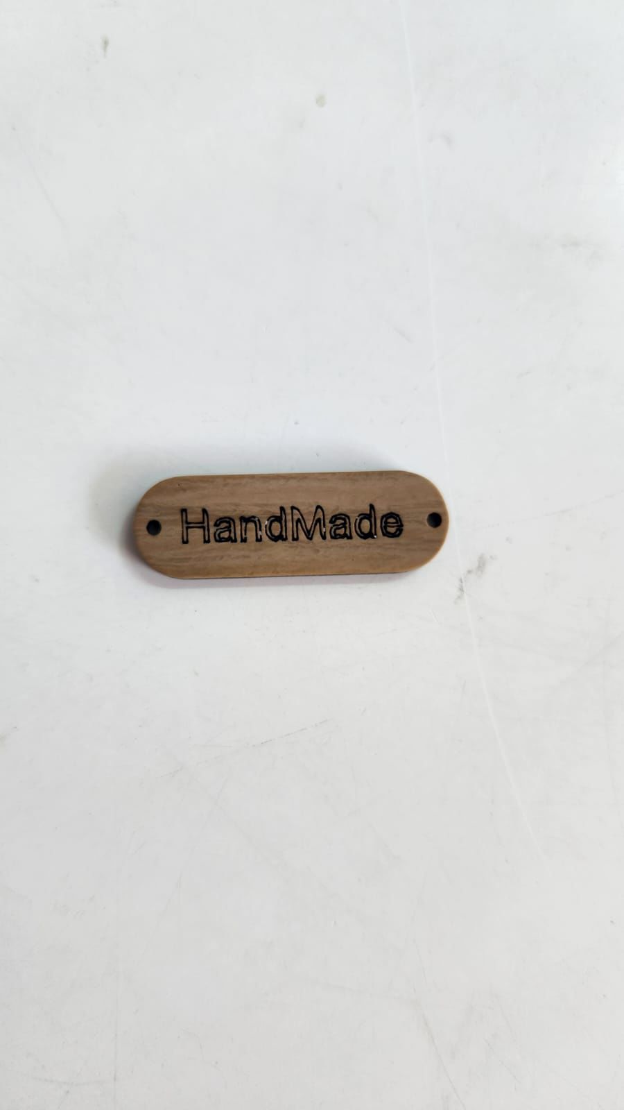 Handmade Bej Düğme Ve Etiket Dikdörgen oval