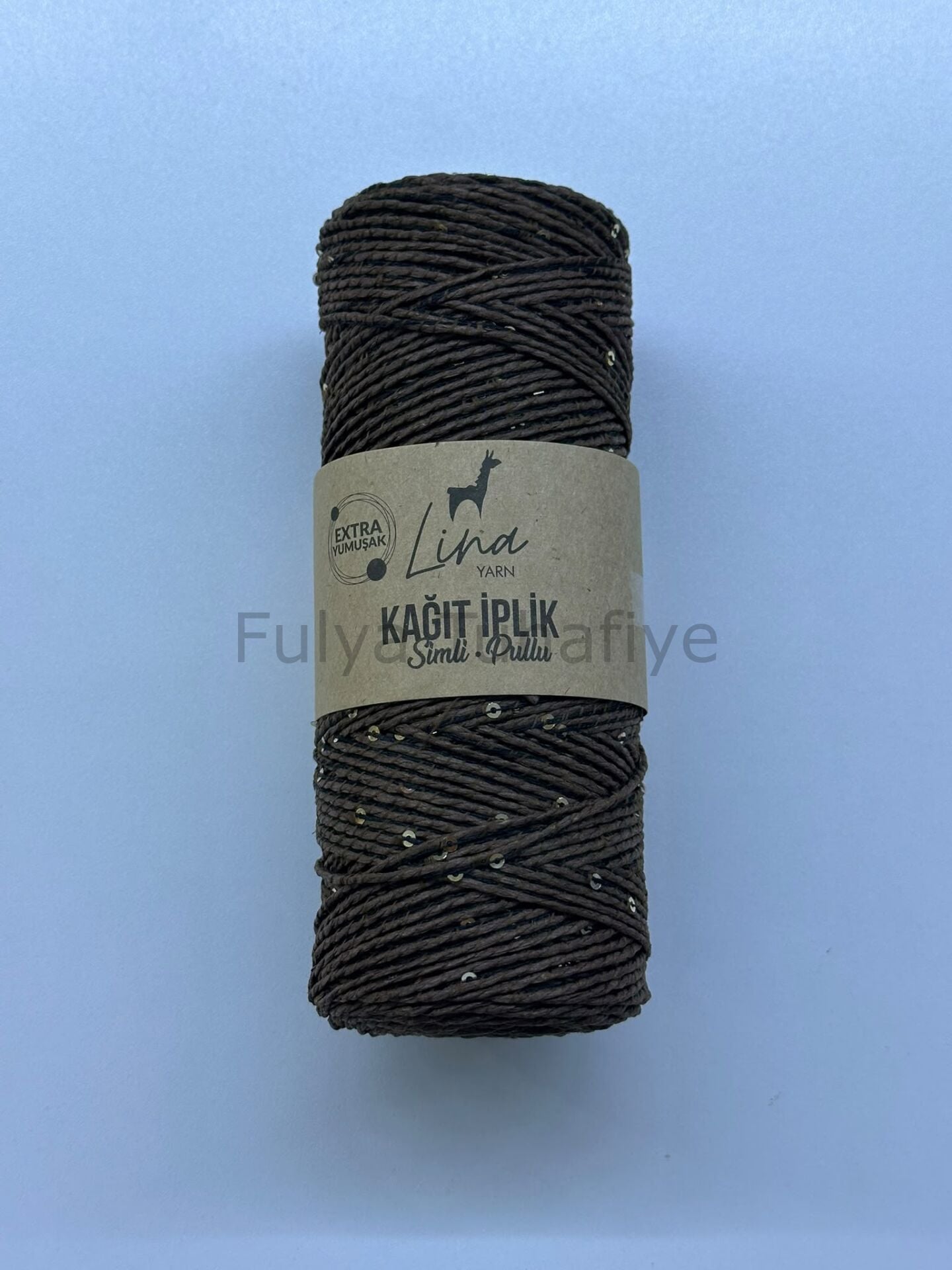 Lina Yarn Simli Pullu Kağıt İp Acı kahve
