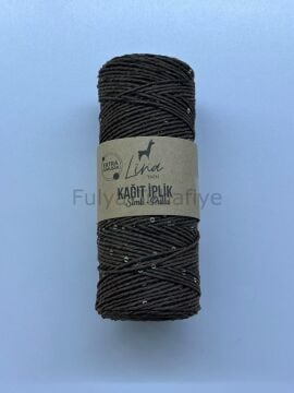 Lina Yarn Simli Pullu Kağıt İp Acı kahve