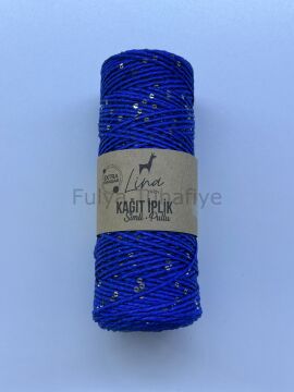 Lina Yarn Simli Pullu Kağıt İp Gece mavisi
