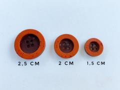Taş Eskitme Düğme (2.5 cm) Kiremit