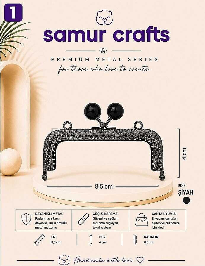 Kare 8.5 cm çanta klipsi