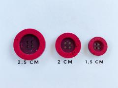 Taş Eskitme Düğme (2 cm) Koyu Pembe