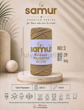 Samur Polyester Makrome 3 mm 0039 Bej