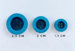 Taş Eskitme Düğme (2 cm) Turkuaz