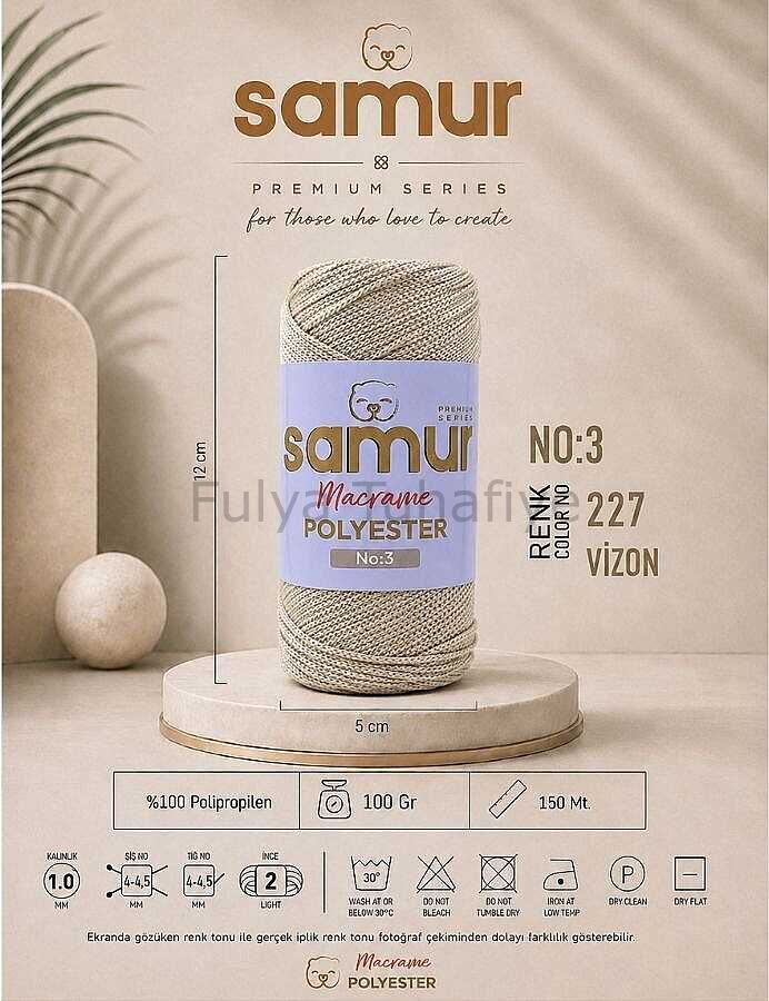 Samur Polyester Makrome 3 mm 0227 Vizon