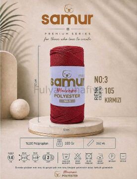Samur Polyester Makrome 3 mm 0105 Bordo