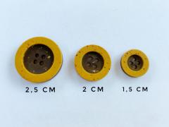 Taş Eskitme Düğme (1.5 cm) Hardal
