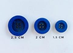 Taş Eskitme Düğme (1.5 cm) Mavi