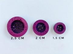 Taş Eskitme Düğme (1.5 cm) Mor