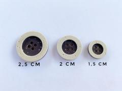 Taş Eskitme Düğme (1.5 cm) Taş Rengi