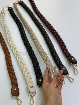 Deri Saç Örgüsü Çanta Sapı