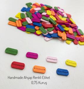 Handmade Ahşap Renkli Etiket