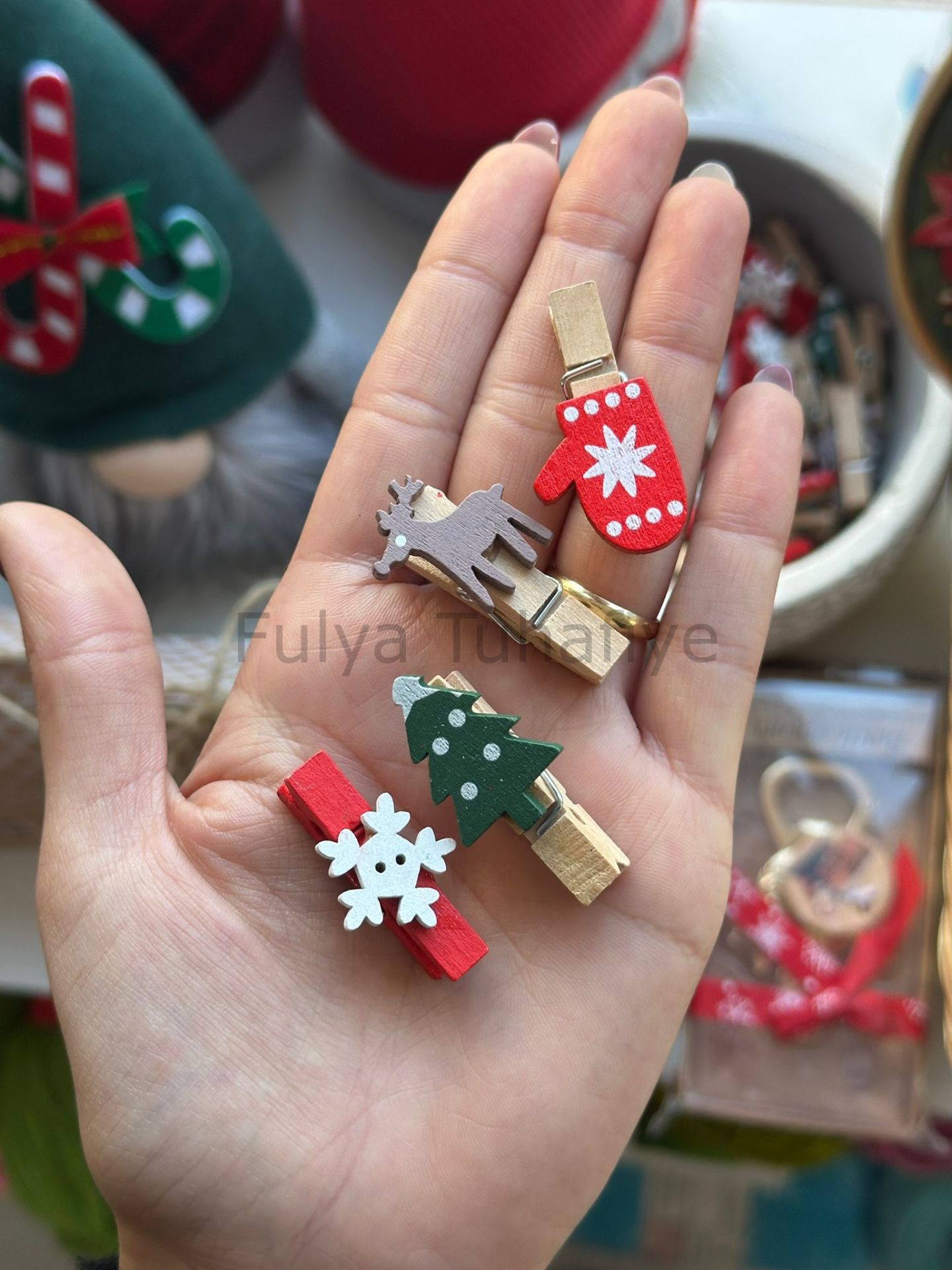 Yılbaşı Temalı Minik Mandal 4'lü