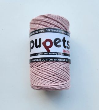 2 mm Pamuklu Makrome Açık Gül kurusu