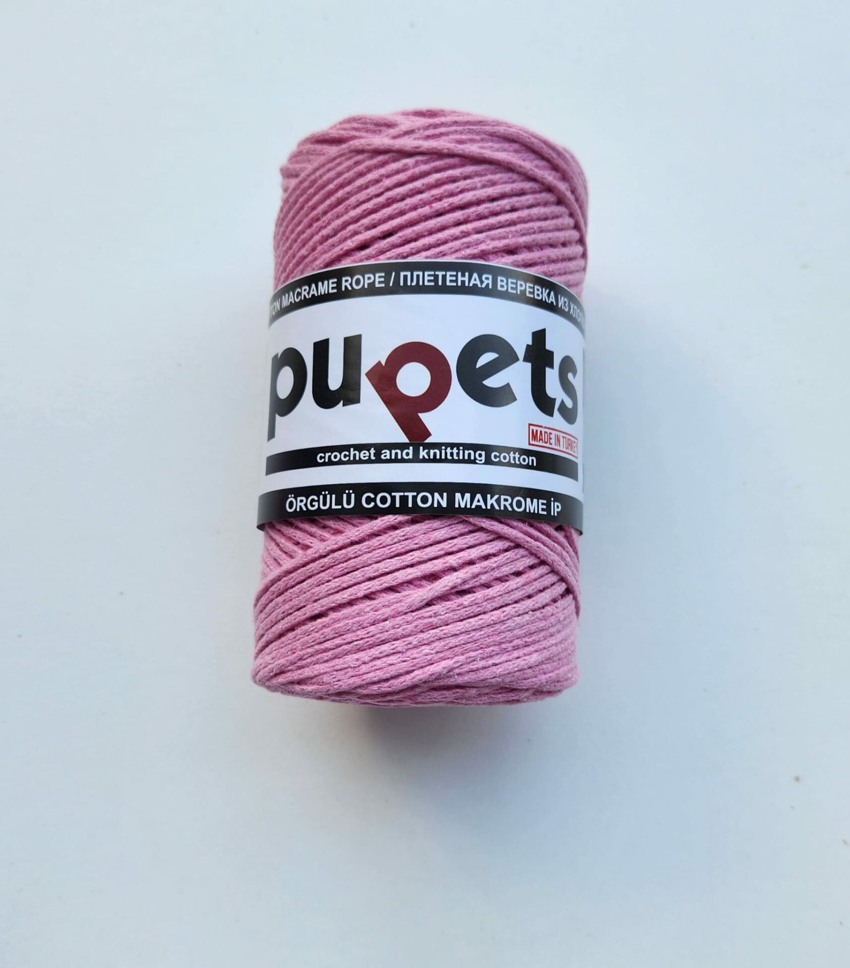 2 mm Pamuklu Makrome Pembe
