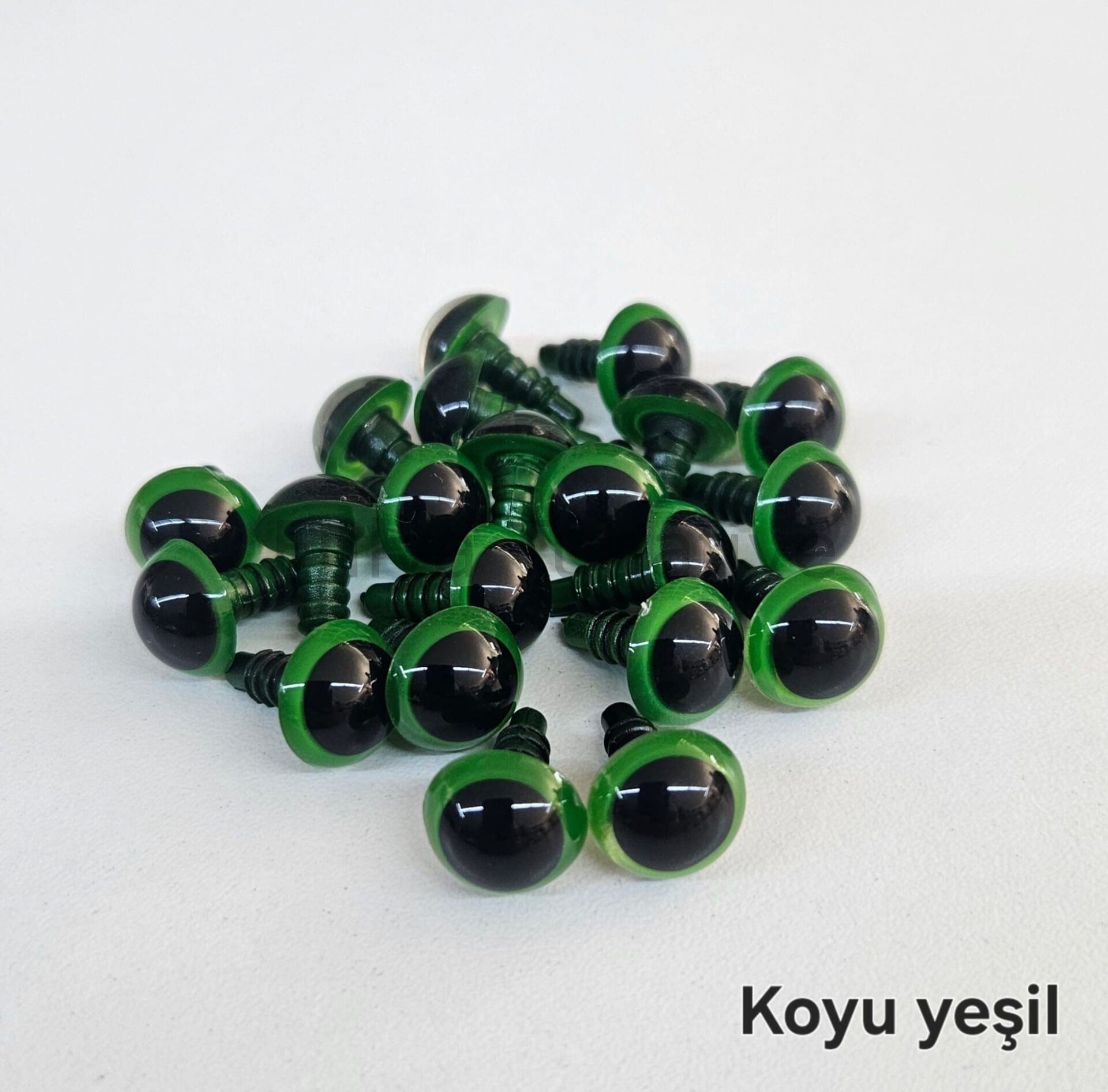 12 mm Renkli İthal Amigurumi Göz Koyu Yeşil