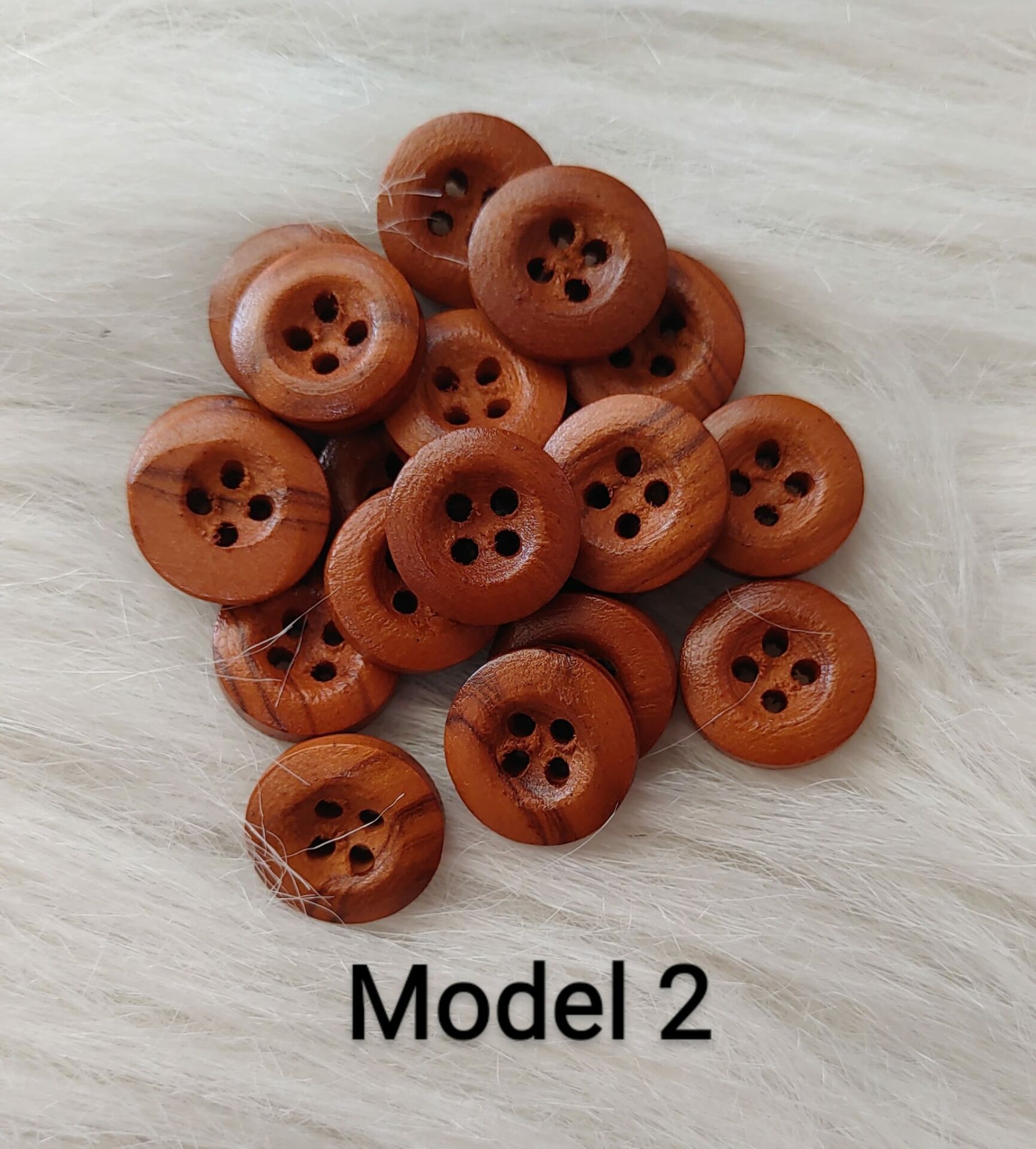Ahşap Ceviz 1,5 cm Düğmeler Model 2