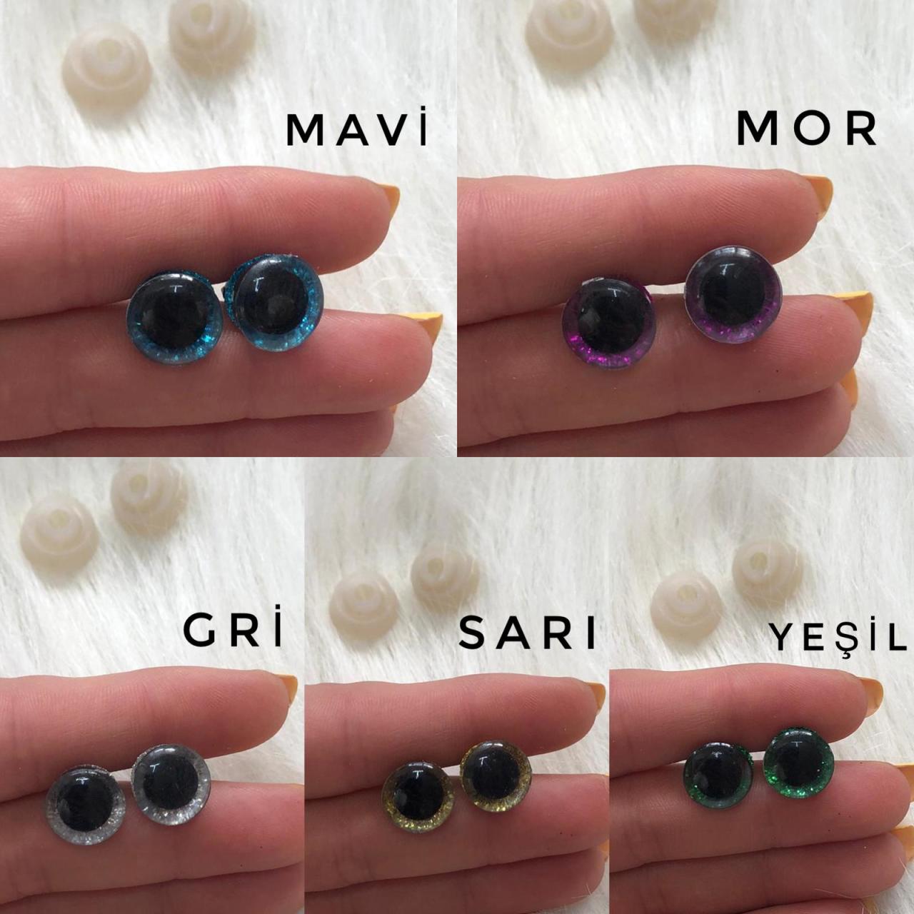 12 mm Simli Renkli Gözler