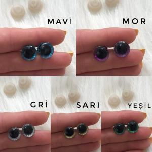 12 mm Simli Renkli Gözler