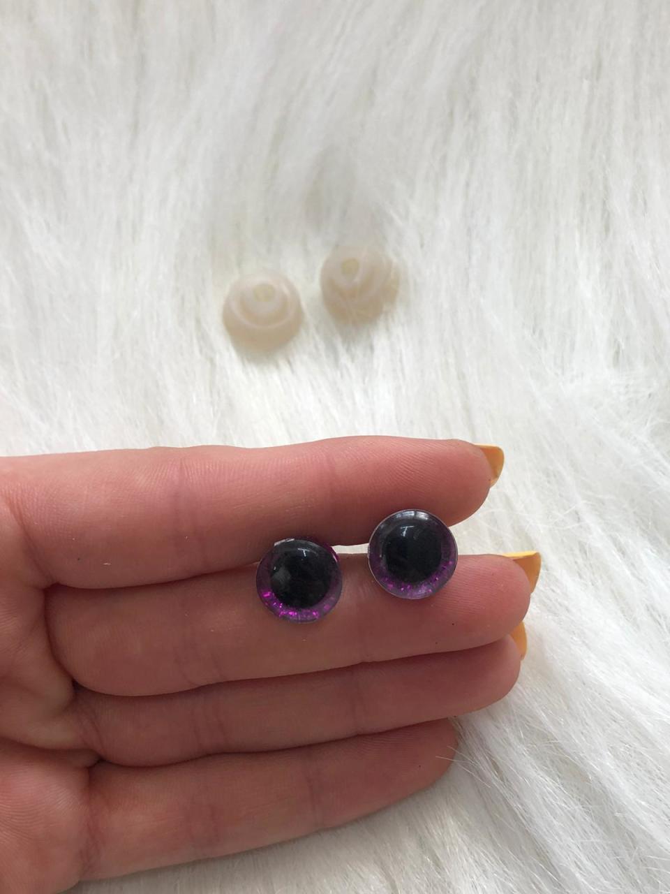 12 mm Simli Renkli Gözler Mor