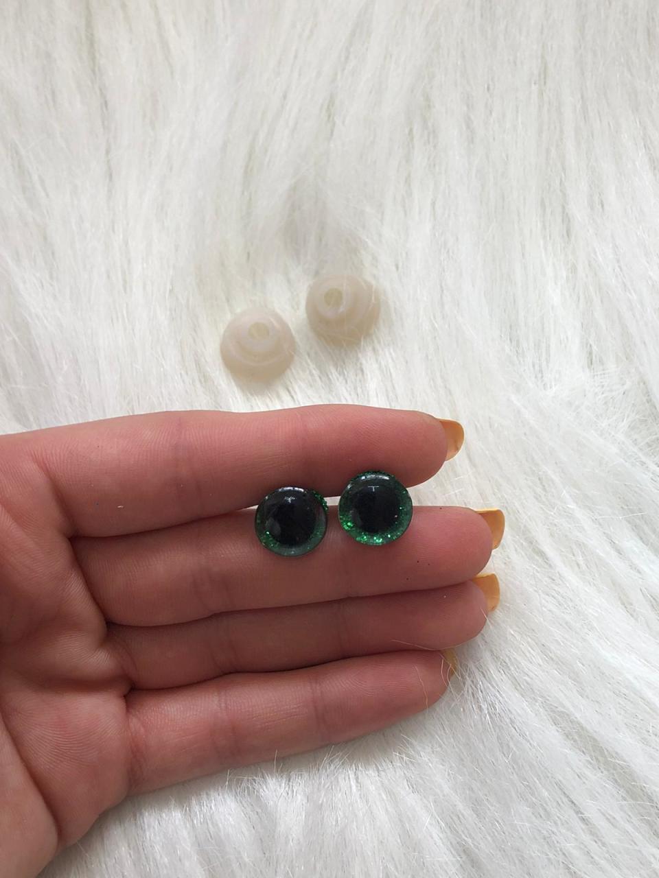 12 mm Simli Renkli Gözler Yeşil