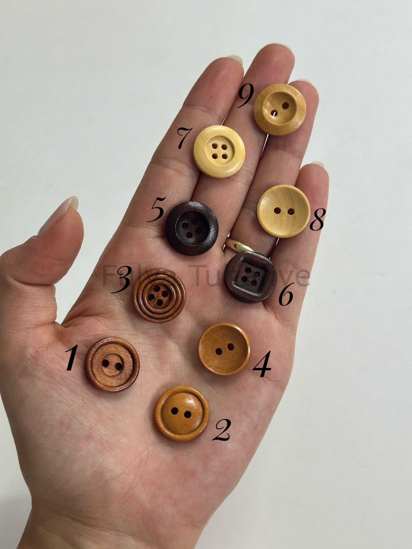 Dört Renk Ahşap Bebe Düğme 1.70 cm