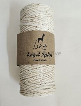 Lina Yarn Simli Pullu Kağıt İp Krem