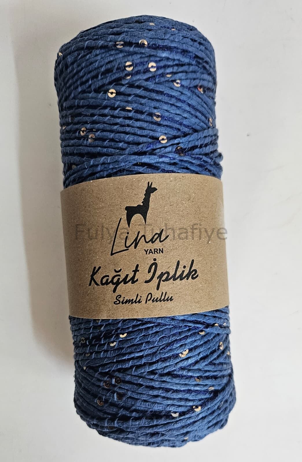 Lina Yarn Simli Pullu Kağıt İp Denim Mavi