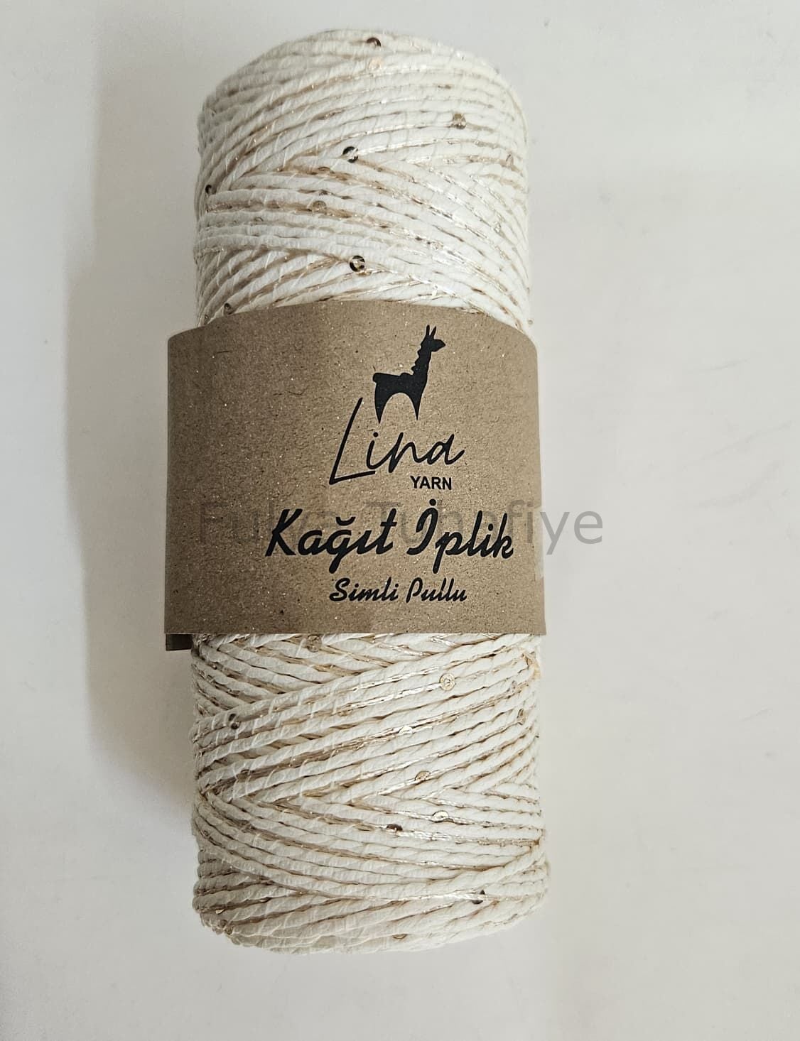 Lina Yarn Simli Pullu Kağıt İp Krem
