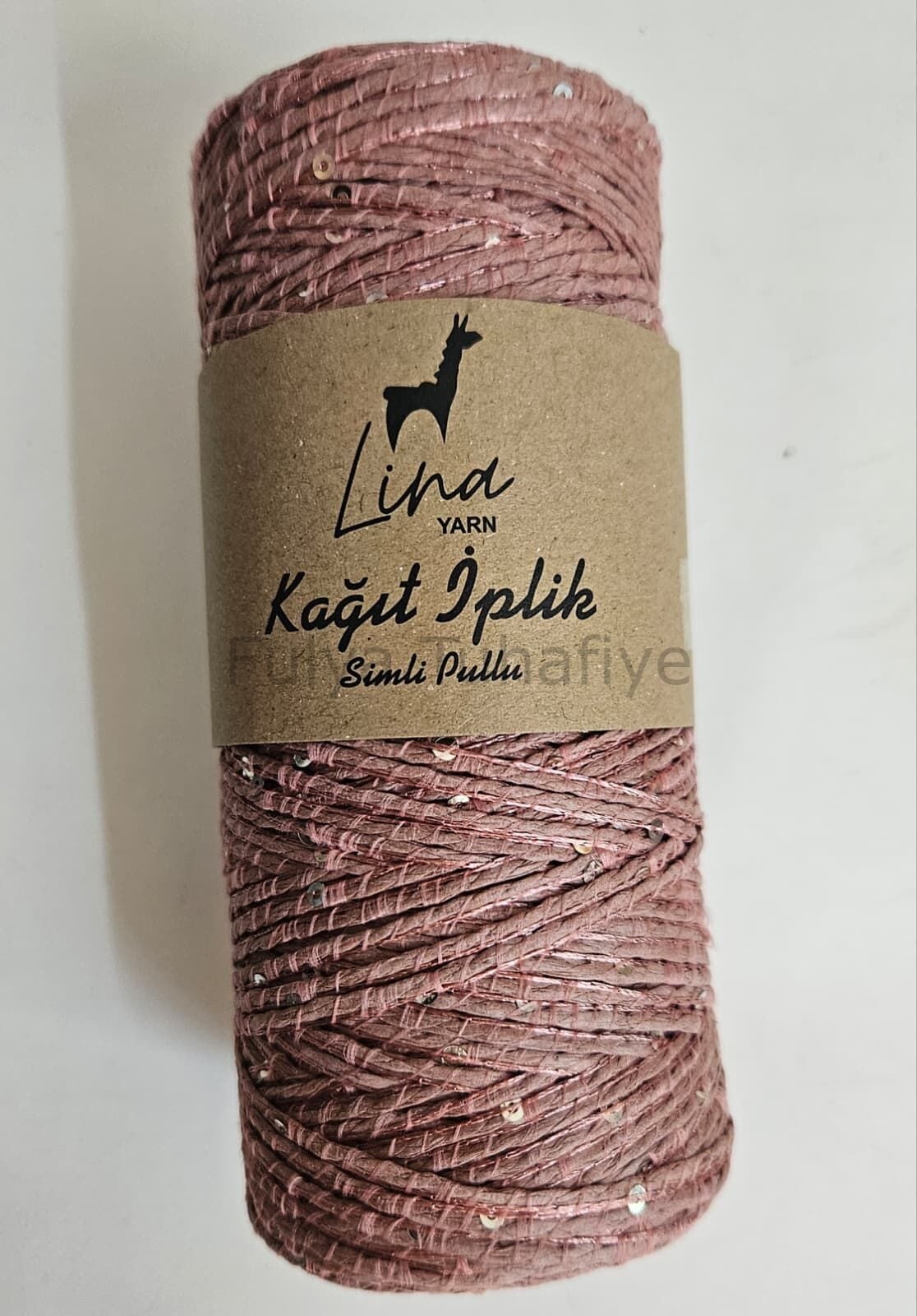 Lina Yarn Simli Pullu Kağıt İp Gül Kurusu