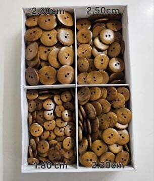 Ahşap Düz Model Düğme