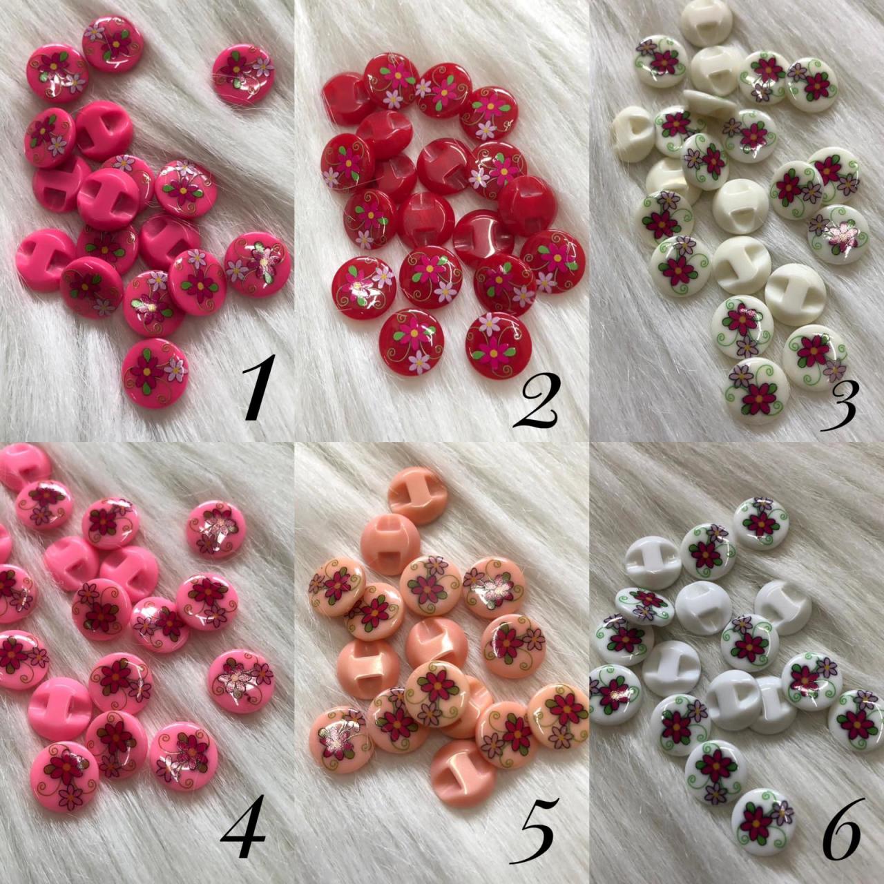 Çiçek Figürlü Bebe Düğme