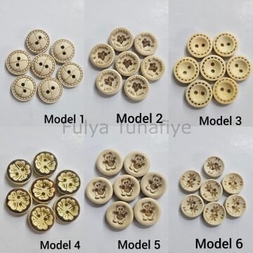Doğal Renk Ahşap Bebe Düğme 1.5 cm