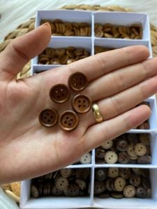 Ahşap 1,5 cm Bebe Düğme Model 2