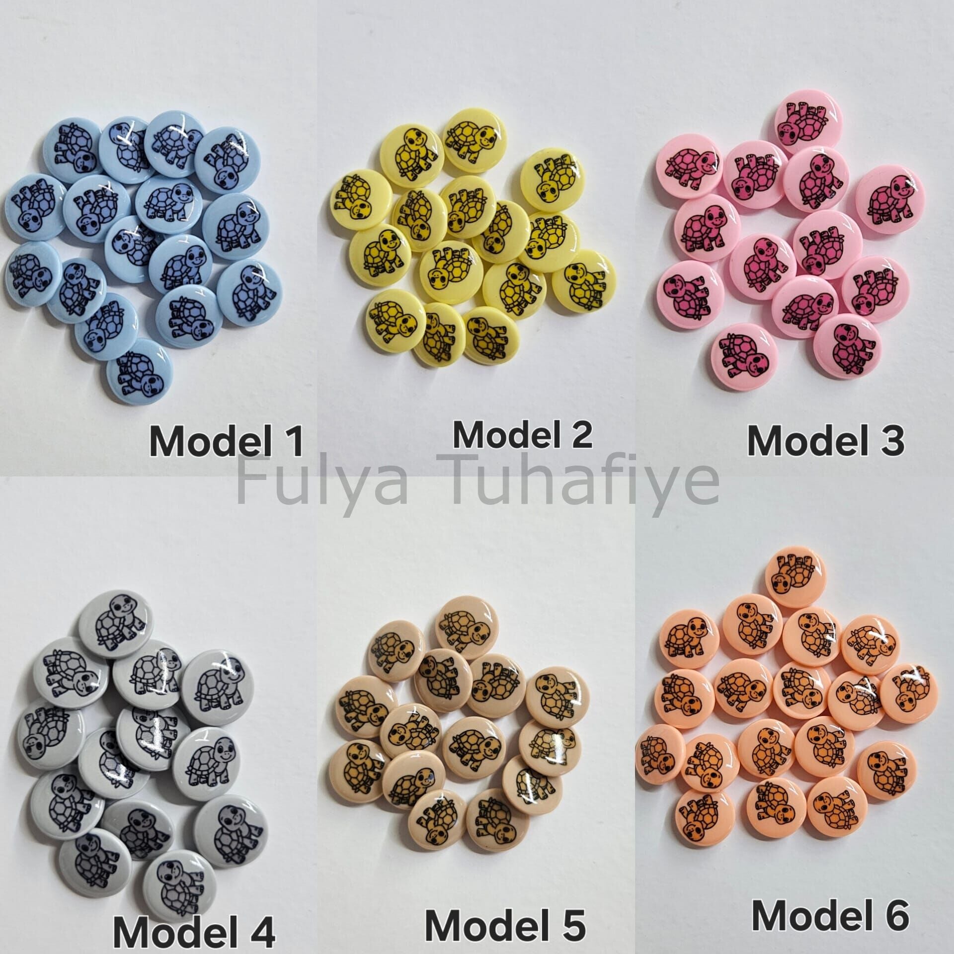 Kaplumbağa Desen Bebe Düğme