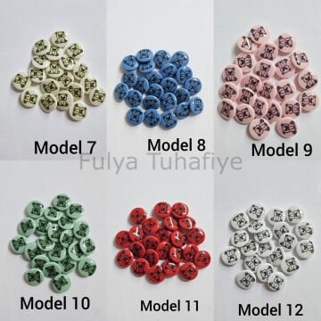 Ayıcık Desen Bebe Düğme