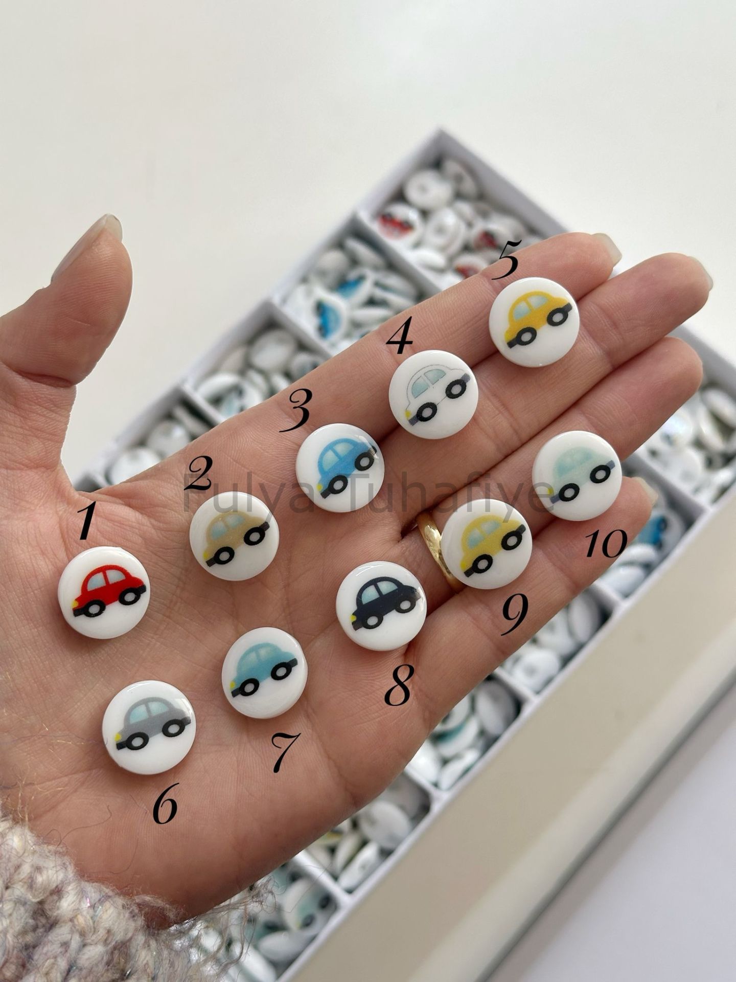 Arabalı Bebe Düğme 1.7 cm