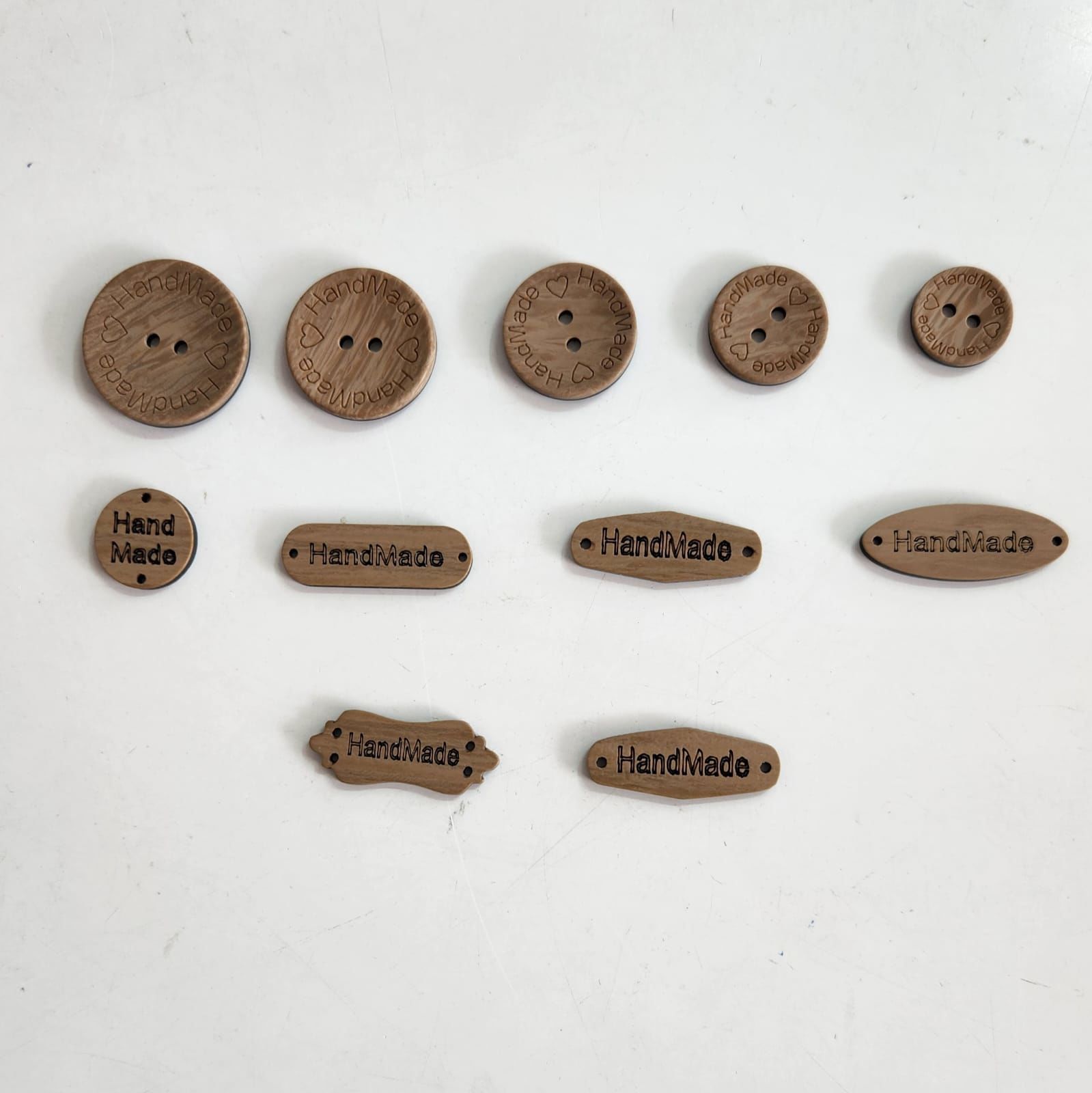 Handmade Bej Düğme Ve Etiket