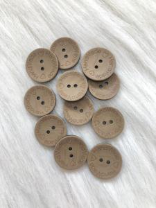 Handmade Bej Düğme Ve Etiket 1.5 cm