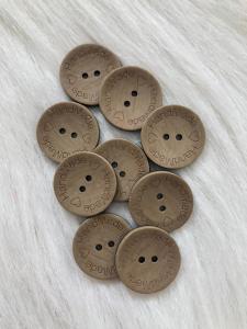 Handmade Bej Düğme Ve Etiket 2 cm