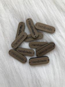 Handmade Bej Düğme Ve Etiket Oval