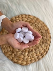 Amigurumi Beyaz Yassı Çıngırak 30 mm