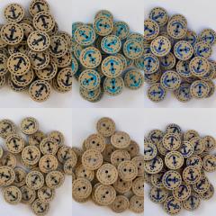 Çapa Desen Yuvarlak Bebe Düğme