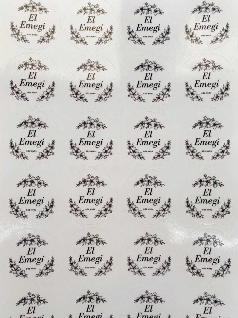 El Emeği Göz Nuru Yazılı Şeffaf Etiket (10'lu Paket)