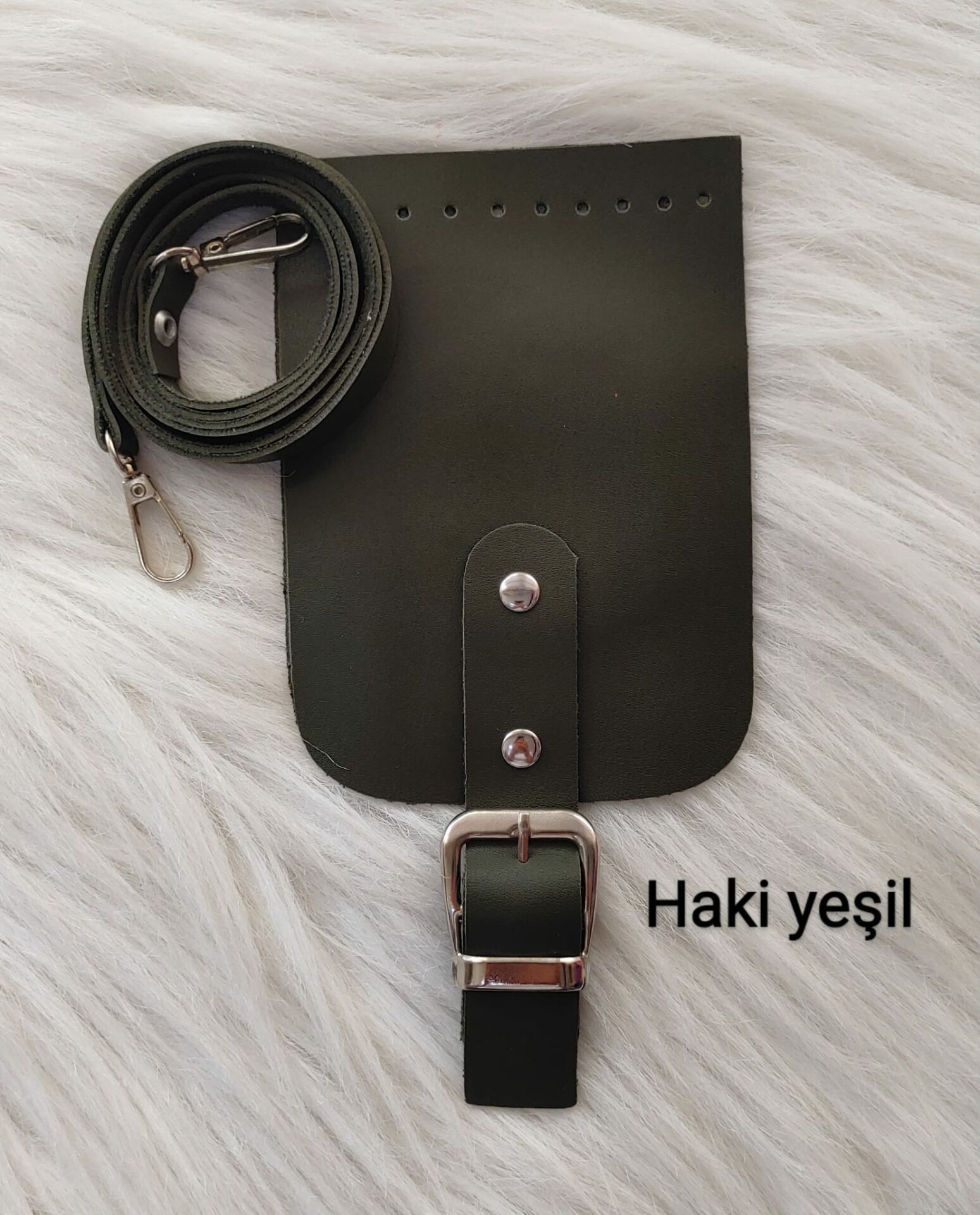 Mini Çanta Kapak Askı Seti Haki Yeşil
