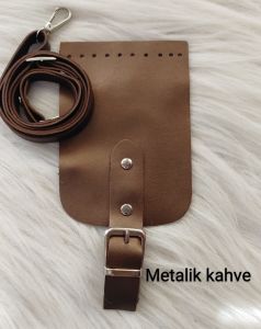 Mini Çanta Kapak Askı Seti Metalik Kahve