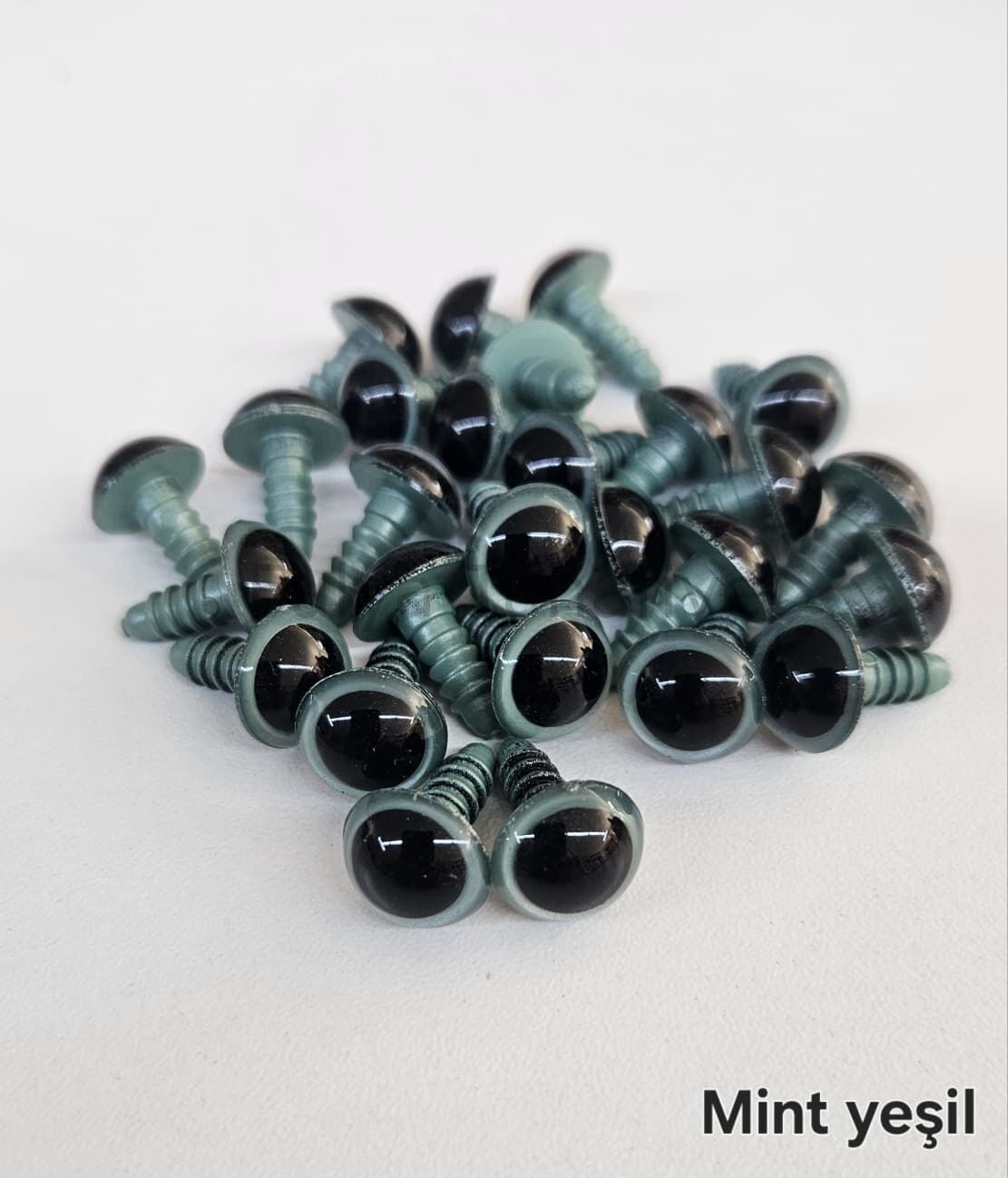 12 mm Renkli İthal Amigurumi Göz Mint Yeşili