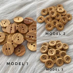 Doğal Ahşap Görünümlü Polyester Düğme (2cm)